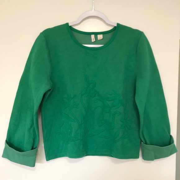 Anthropologie Sweaters - Anthropologie Moth Green Embossed Sweater